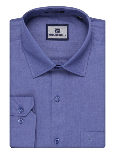 Mens Cotton Blue Color Shirt by Minister White