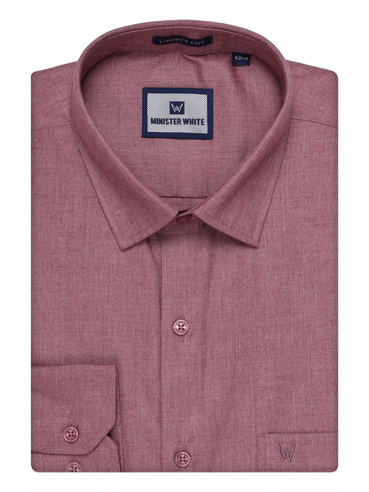 Mens Cotton Light Maroon Color Shirt by Minister White