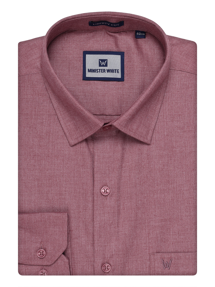 Mens Cotton Light Maroon Color Shirt by Minister White