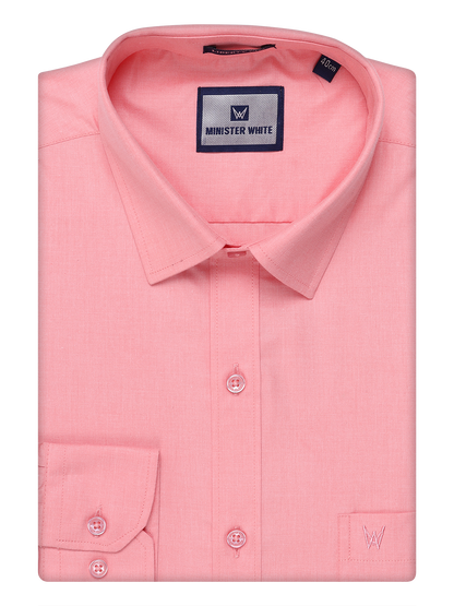 Mens Cotton Light Pink Color Shirt by Minister White