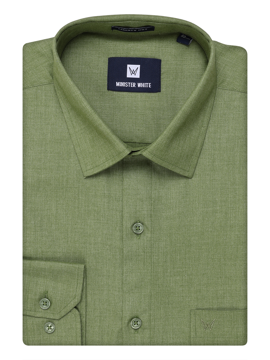 Mens Cotton Light Green Color Shirt by Minister White