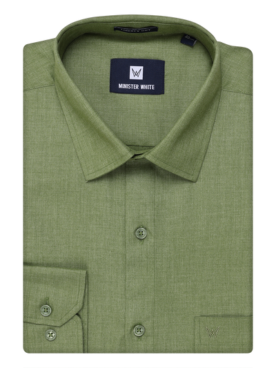 Mens Cotton Light Green Color Shirt by Minister White