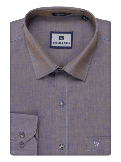 Men's Cotton Ash Grey Color Shirt by Minister White