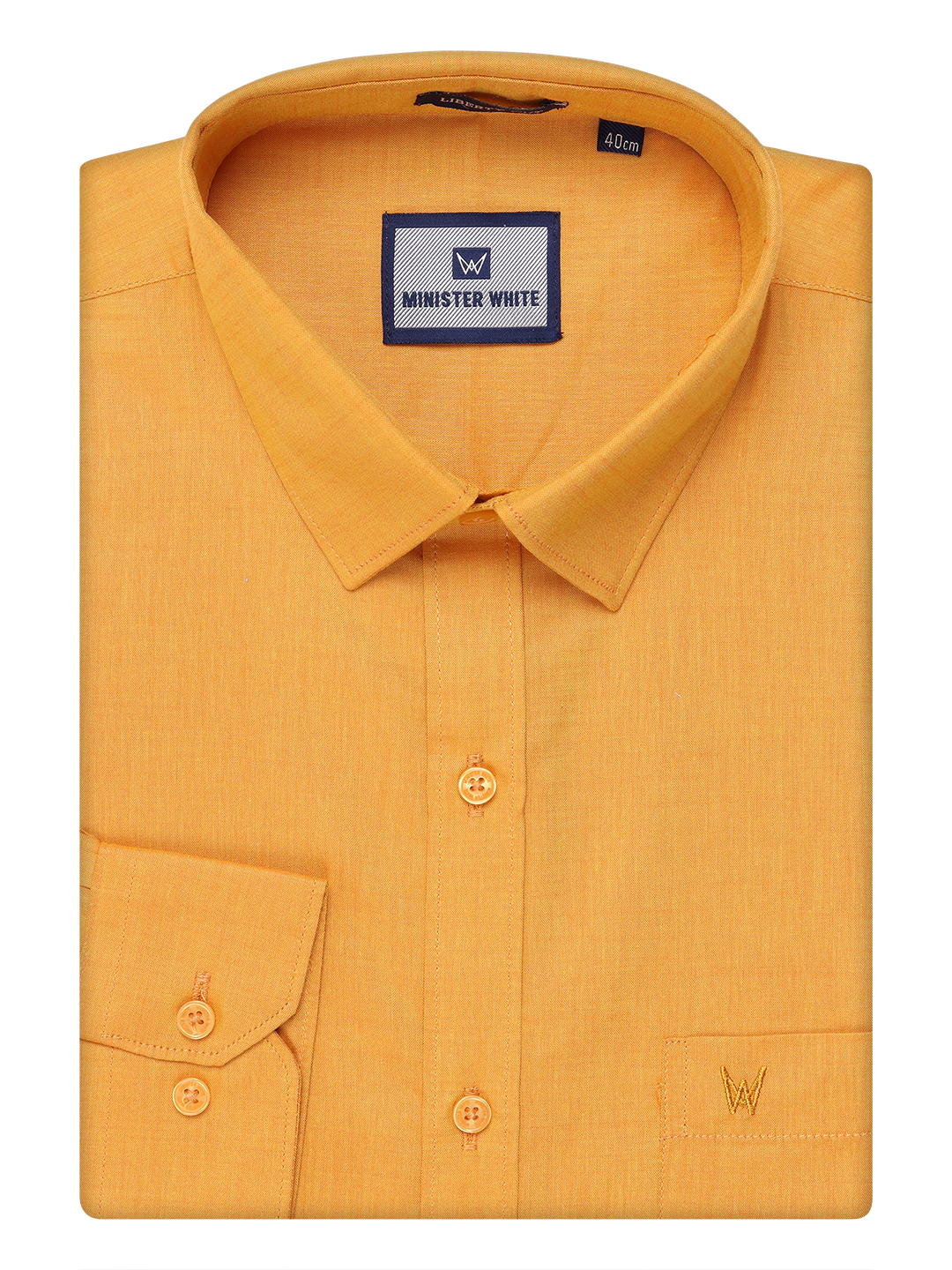 Mens Cotton Yellow Color Shirt by Minister White