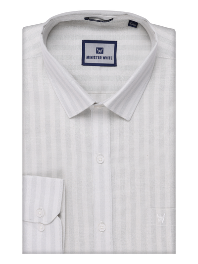 Mens Tissue Stripes Silver Shirt by Minister White