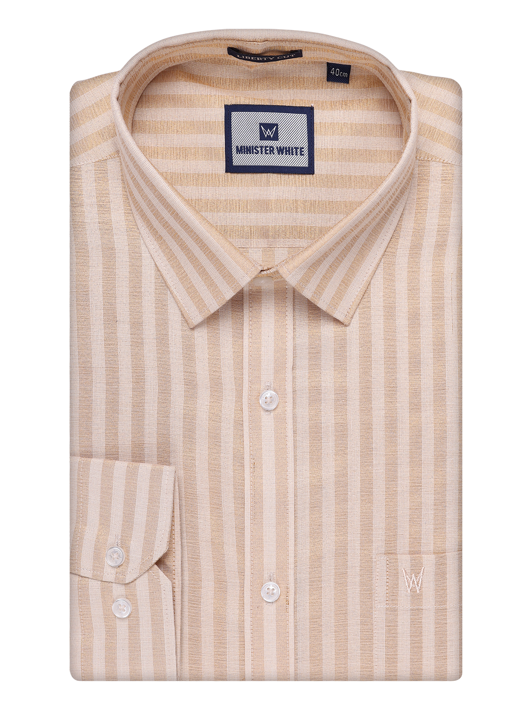 Mens Tissue Stripes Gold Shirt by Minister White