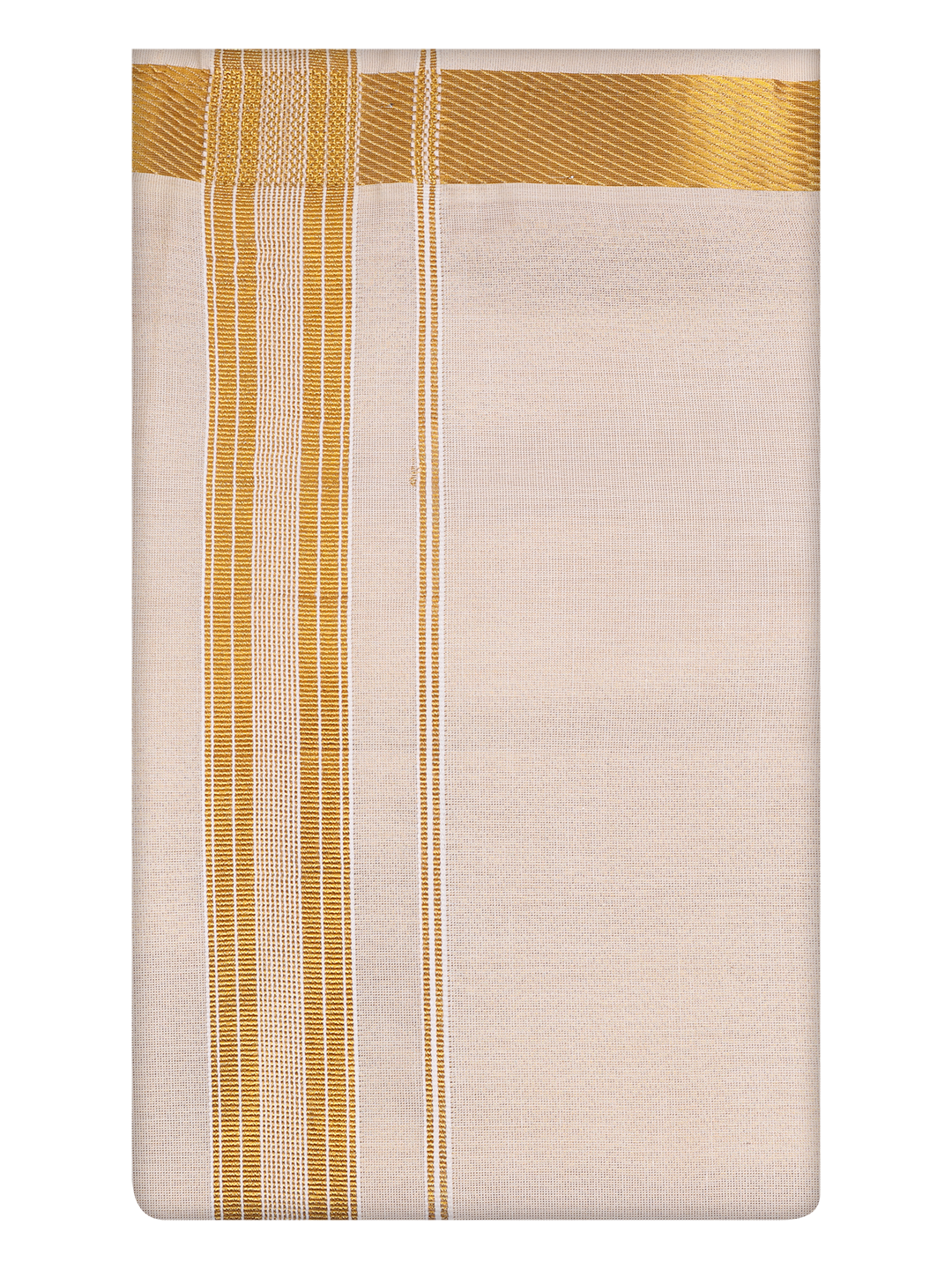 Mens Tissue Plain Jari Border Dhoti by Minister White