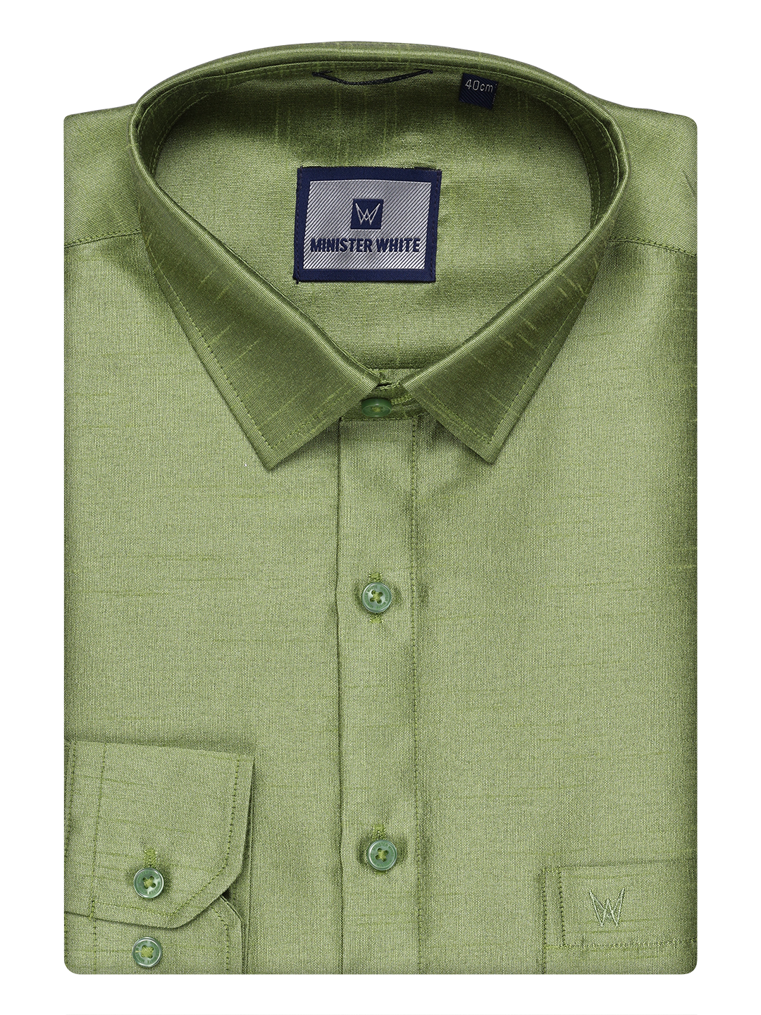 Mens Green Dupion Satin Shirt by Minister White