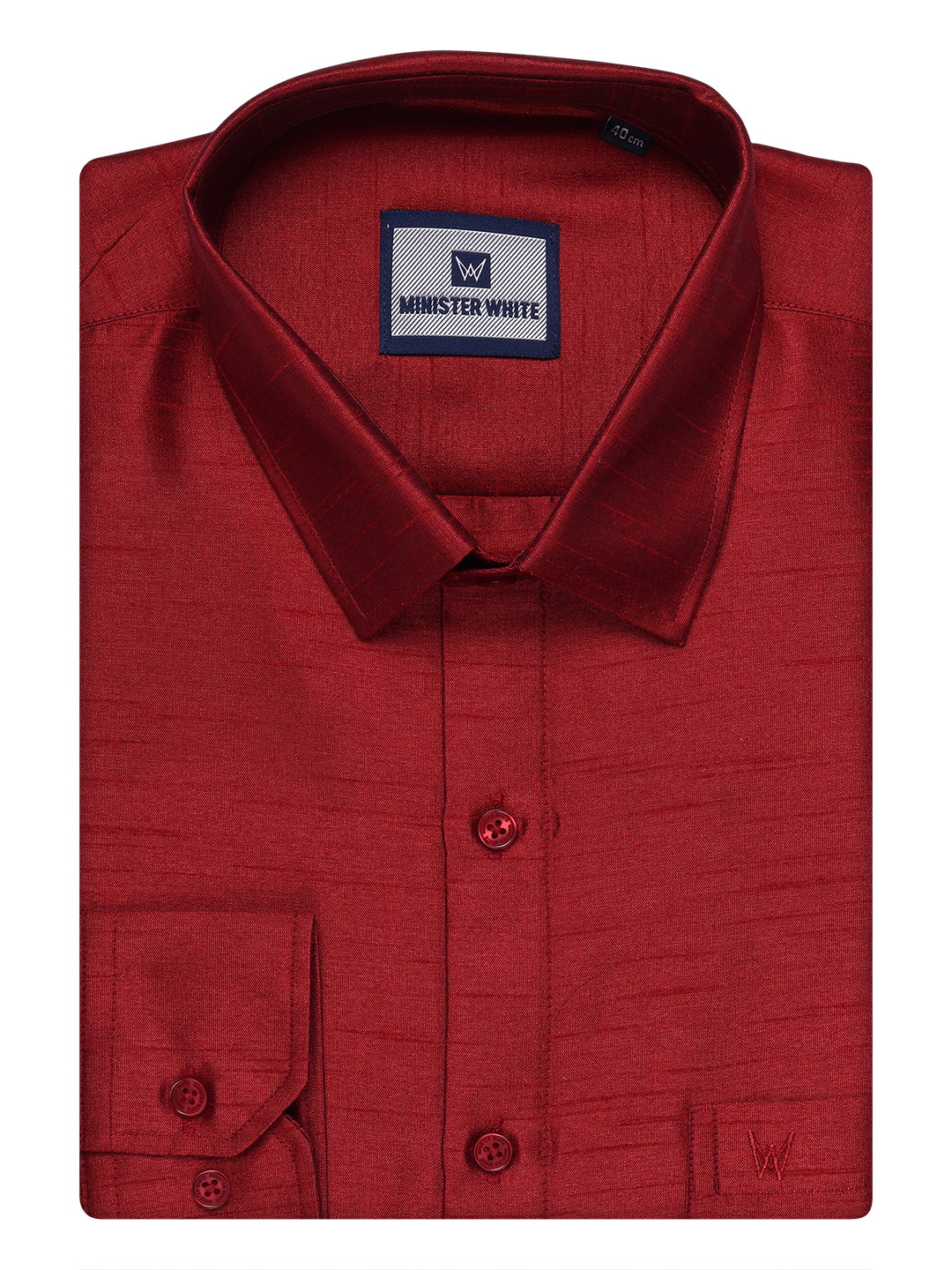 Mens Red Dupion Satin Color Shirt by Minister White