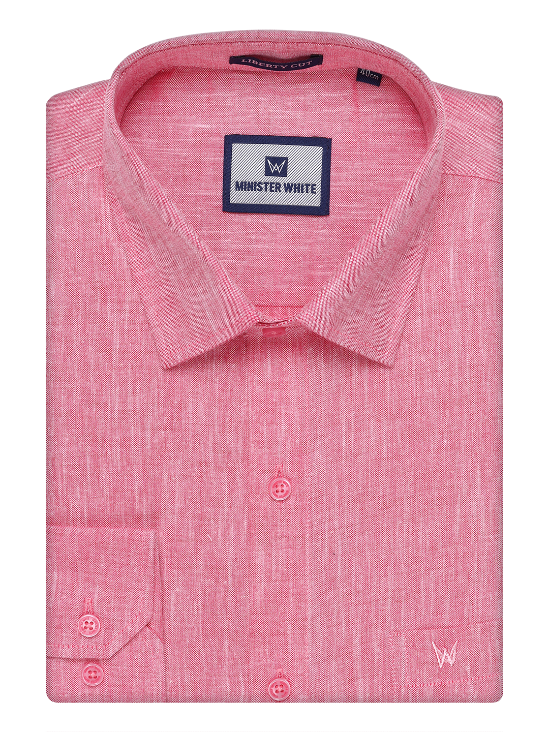 Mens Cotton Pink Color Shirt by Minister White