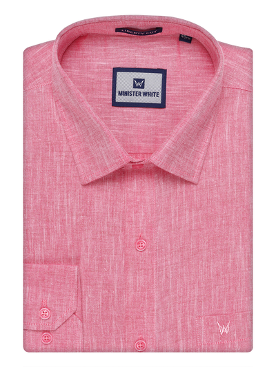 Mens Cotton Pink Color Shirt by Minister White