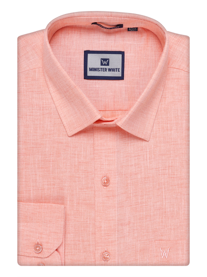 Mens Cotton light Pink Color Shirt by Minister White