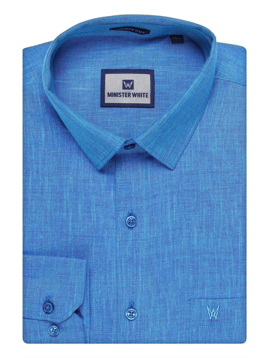 Mens Cotton Blue Color Shirt by Minister White