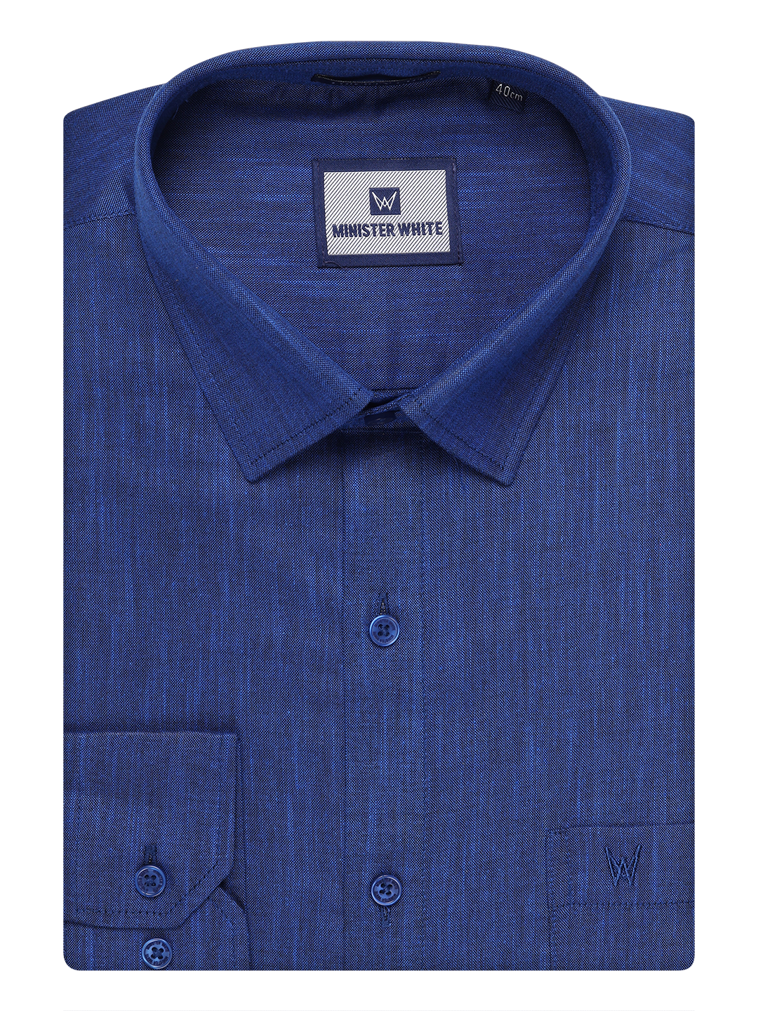 Mens Cotton Dark Blue Color Shirt by Minister White