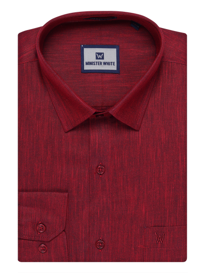 Mens Cotton Dark Brown Color Shirt by Minister White