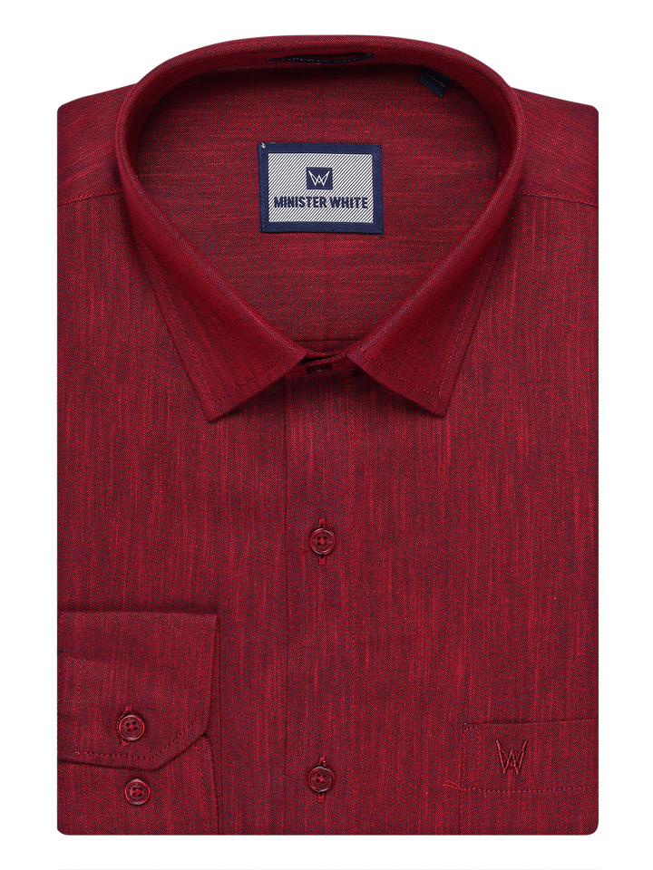 Mens Cotton Dark Brown Color Shirt by Minister White