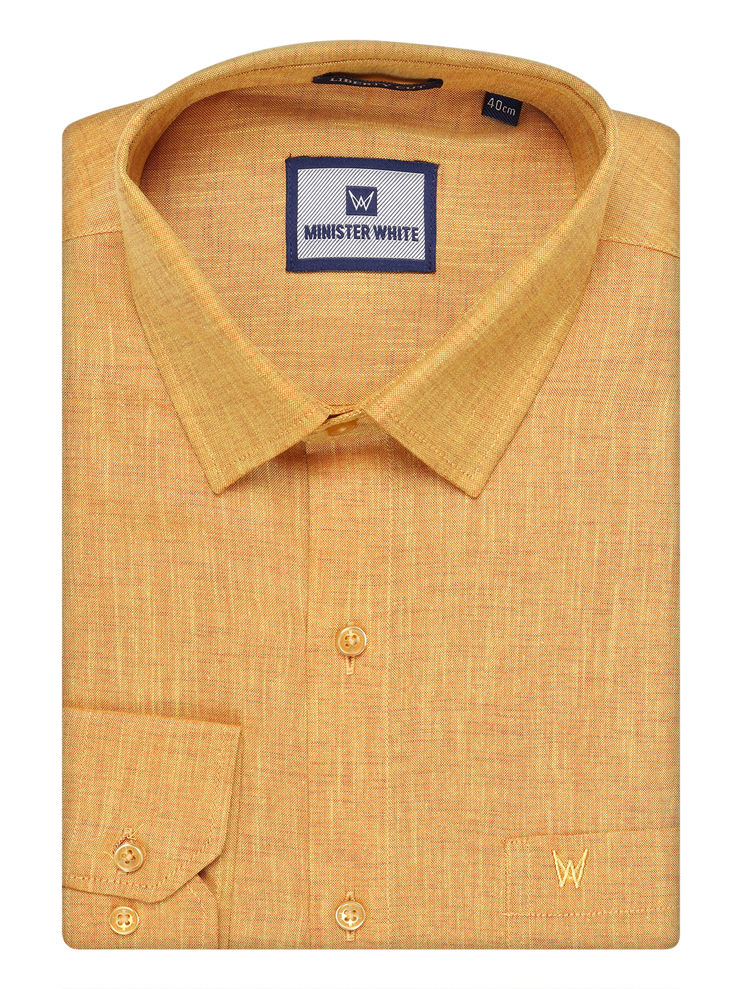 Mens Cotton Yellow Color Shirt by Minister White