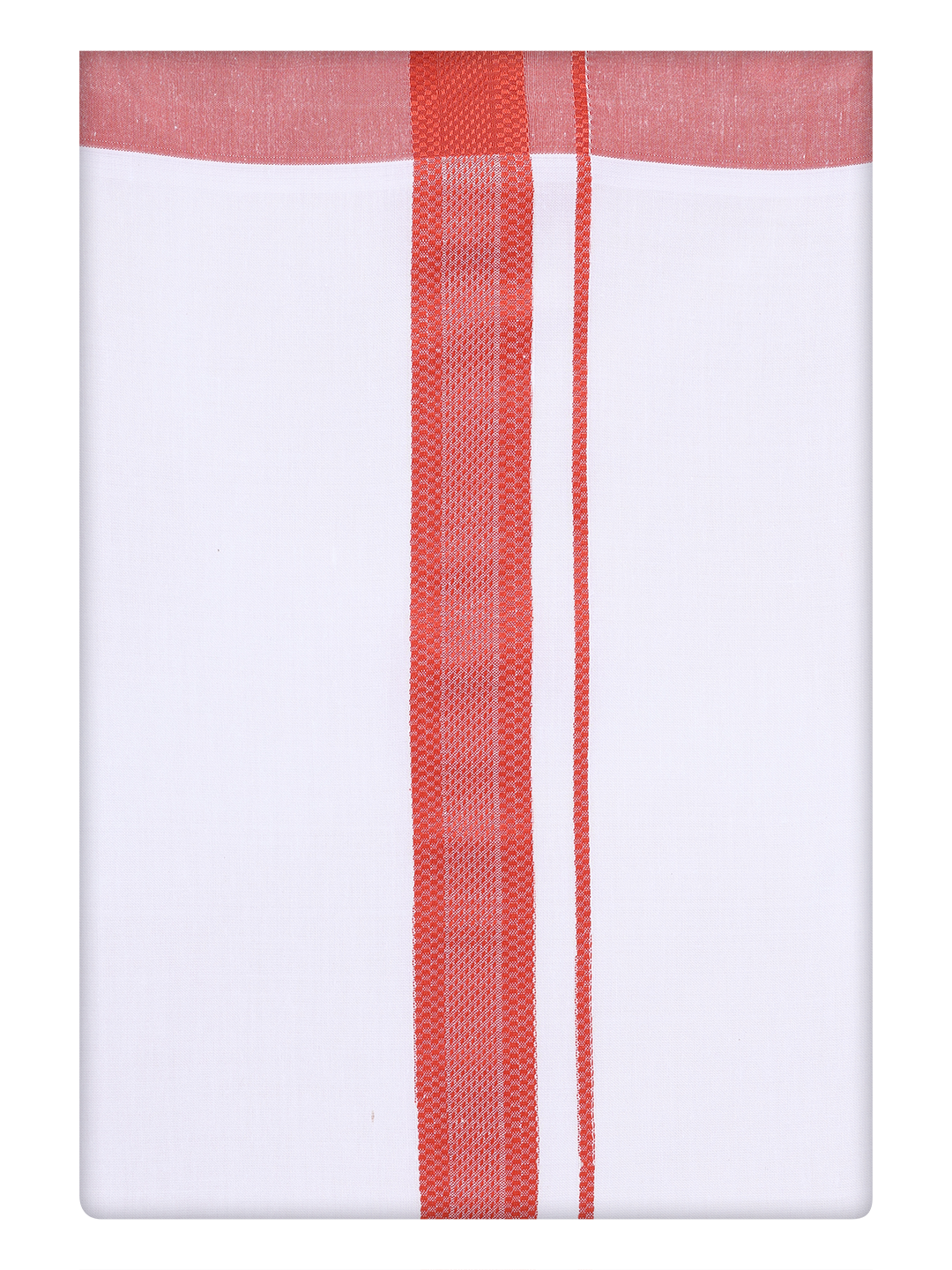 Mens Cotton White Dhoti with Brown Border By minister White