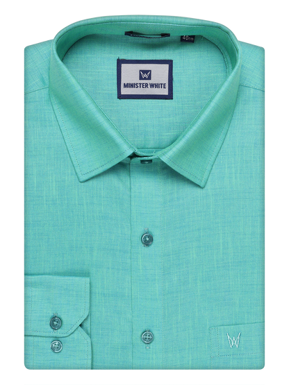 Mens Cotton light Blue Color Shirt by Minister White