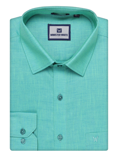 Mens Cotton light Blue Color Shirt by Minister White