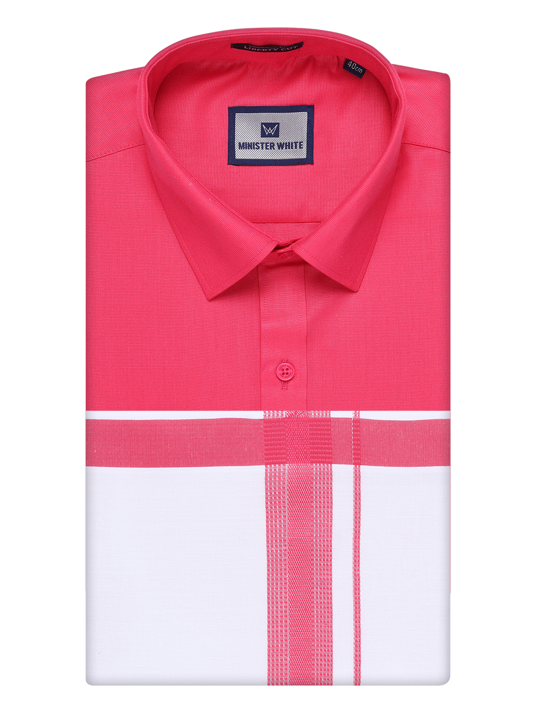 Mens Cotton Red Matching Shirt and Dhoti Combo Luster