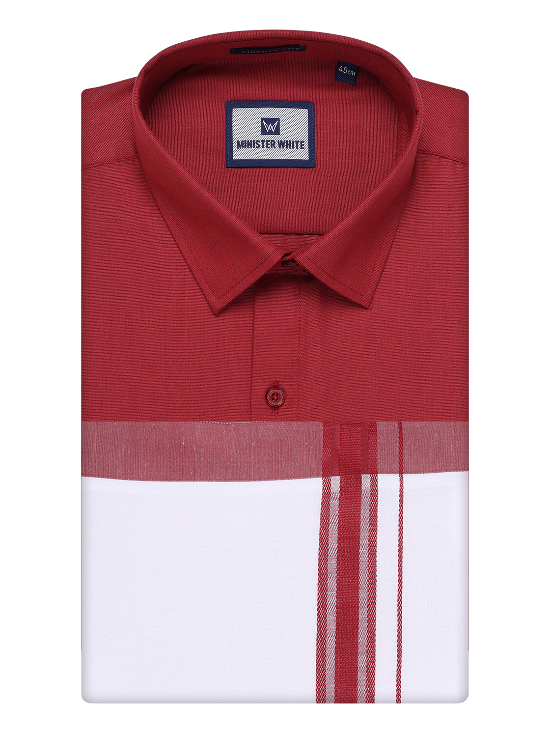 Mens Cotton Maroon Matching Shirt and Dhoti Combo Luster