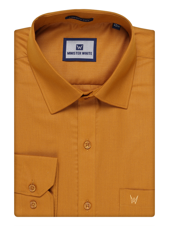 Mens Cotton Golden Yellow Shirt