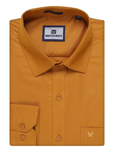 Mens Cotton Golden Yellow Shirt