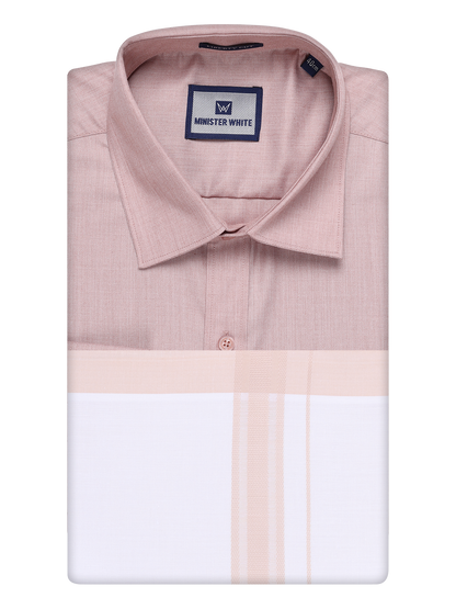 Mens Cotton Beige Matching Shirt and Dhoti Combo Luster