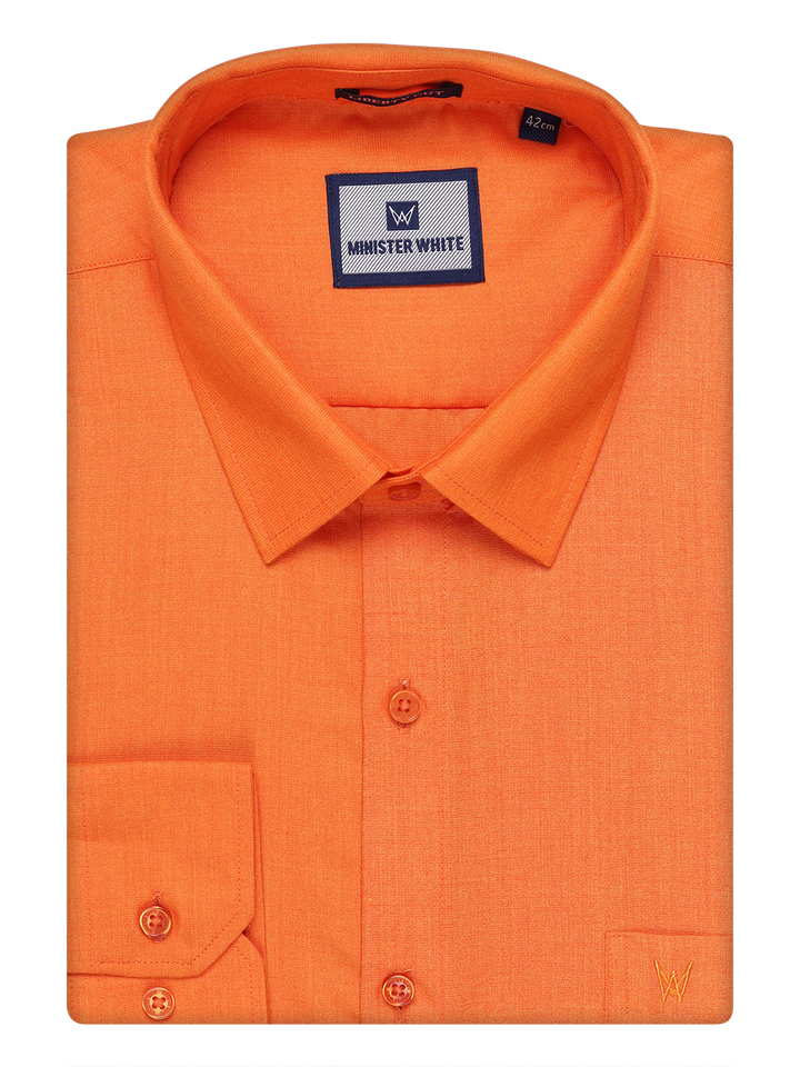 Mens Cotton Orange Shirt