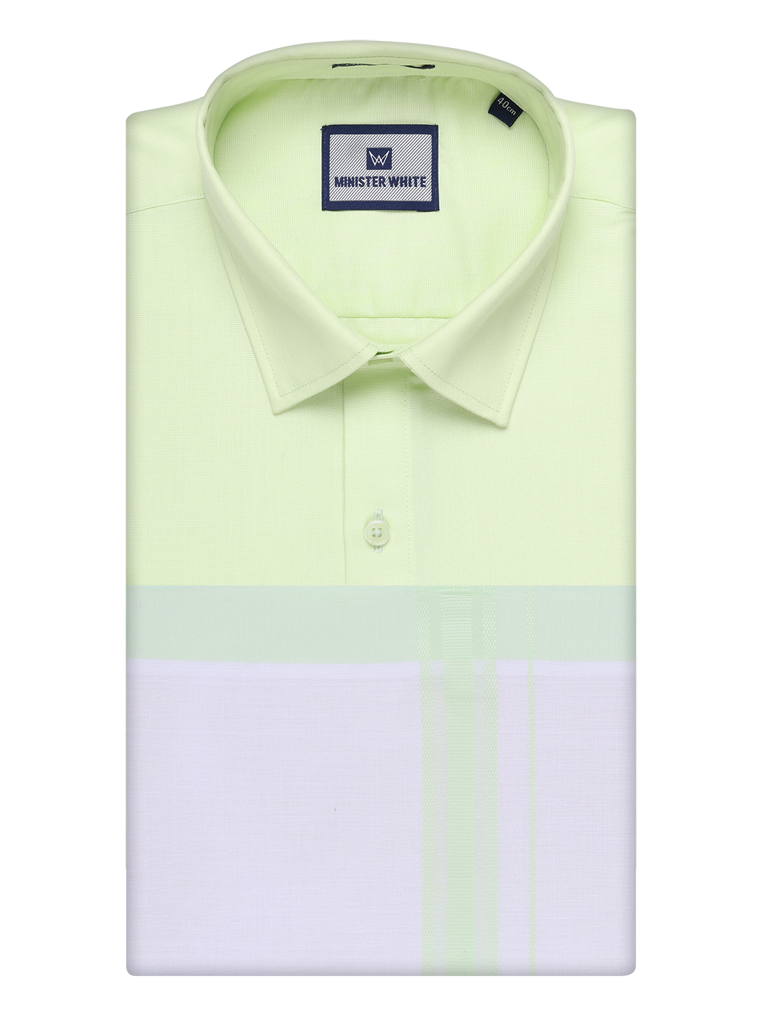 Mens Cotton Light Green Matching Shirt and Dhoti Combo Luster