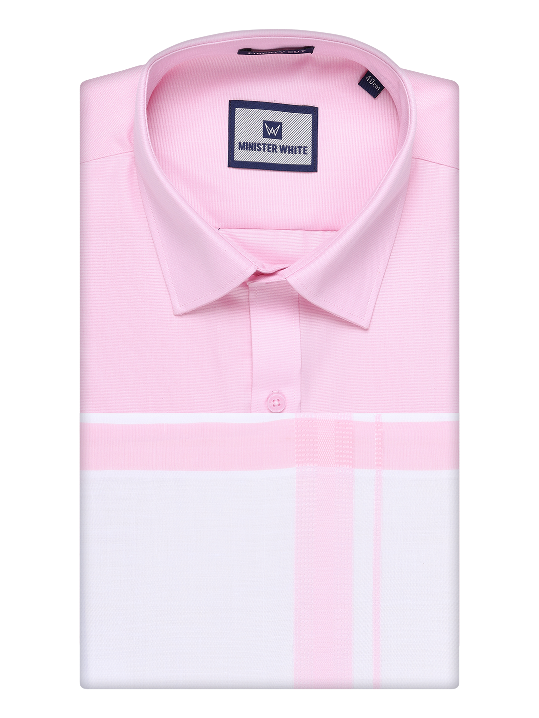 Mens Cotton Pink Matching Shirt and Dhoti Combo Luster