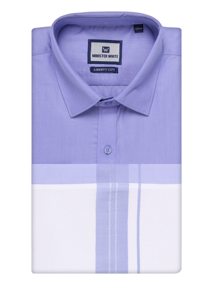 Mens Cotton Light Purple Matching Shirt and Dhoti Combo Luster