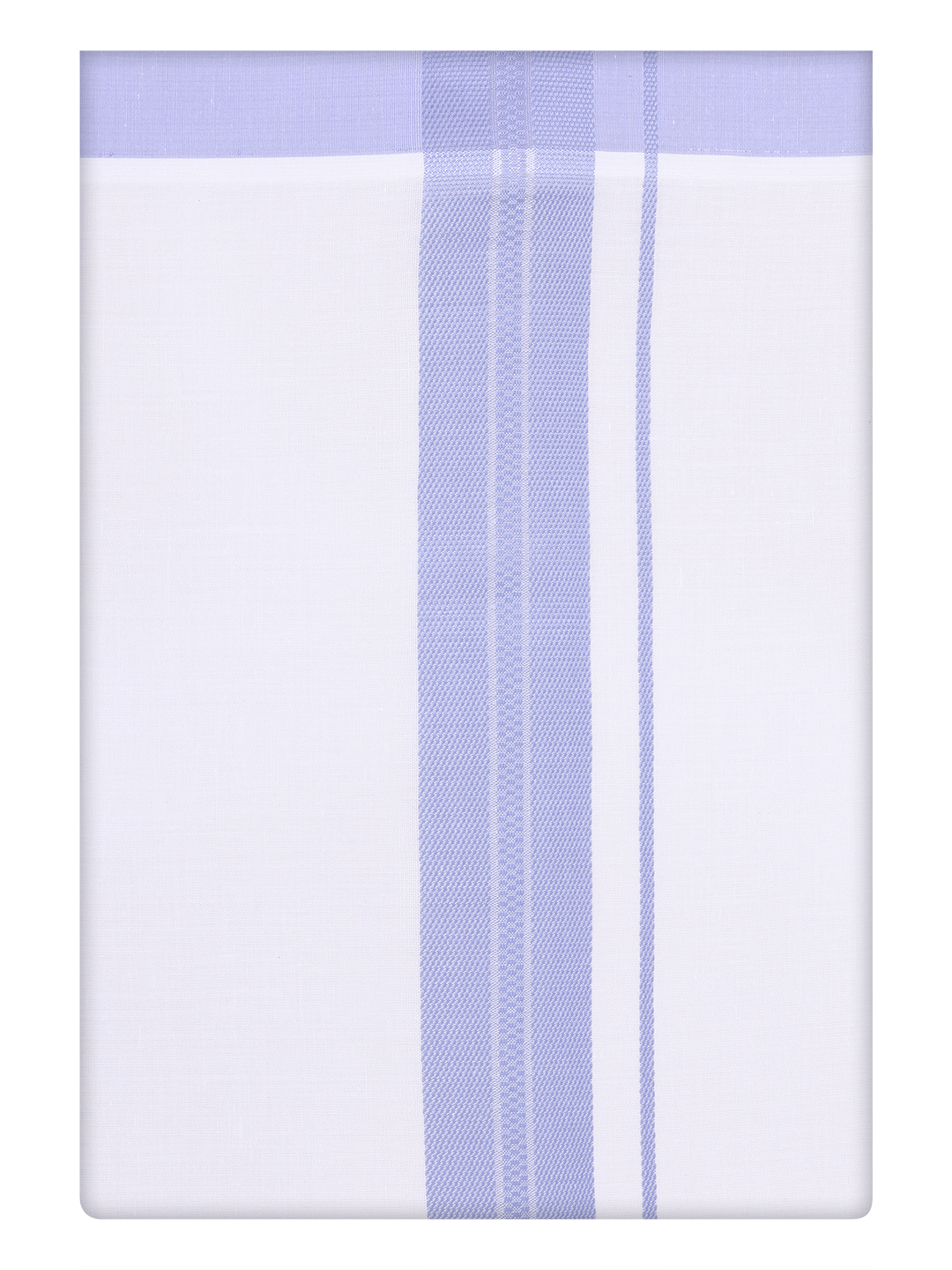 Mens Cotton White Dhoti with Light Purple Border