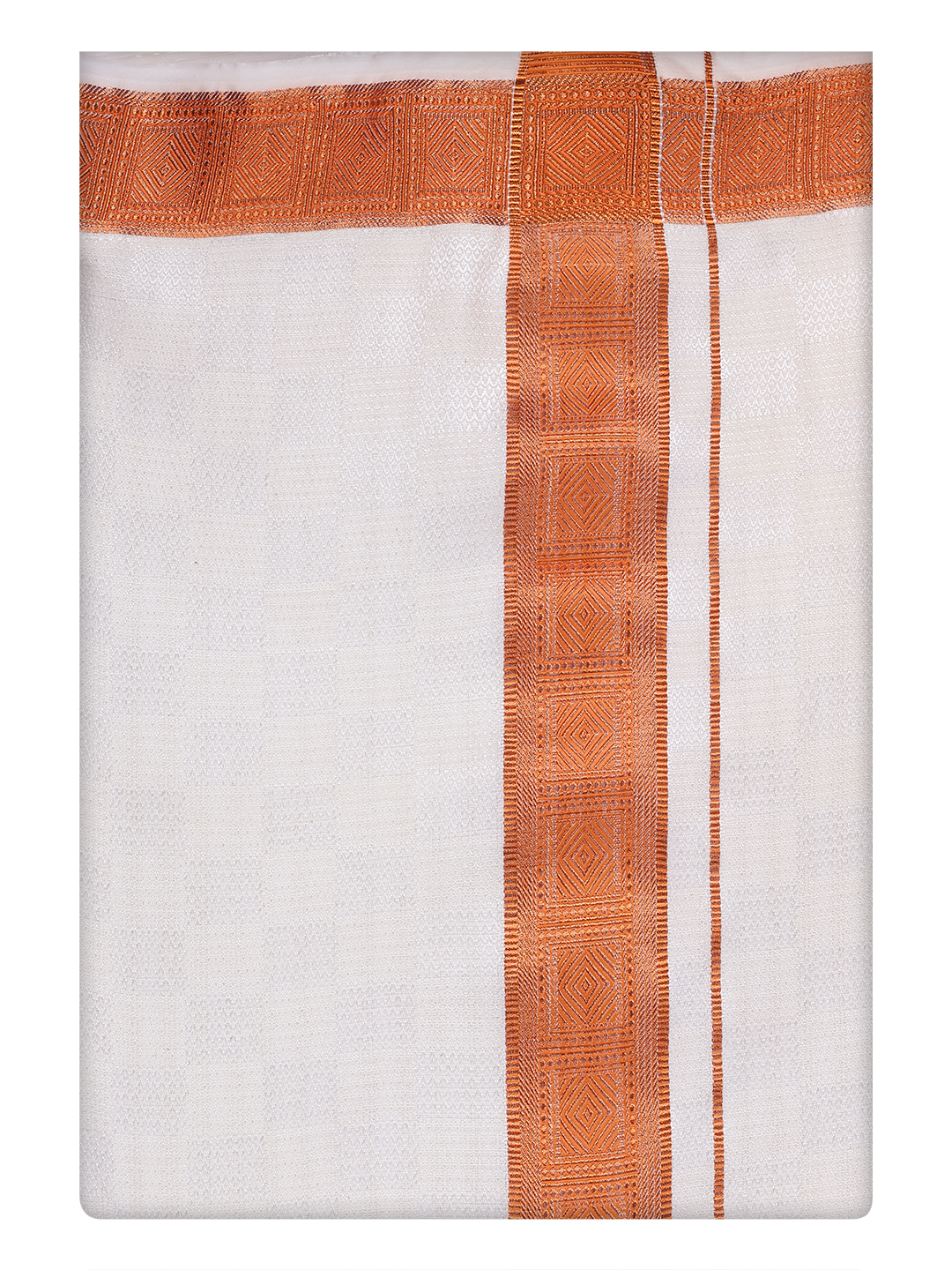 Mens Cotton Brick Shirt and Airtex Matching Border Dhoti Combo Nector