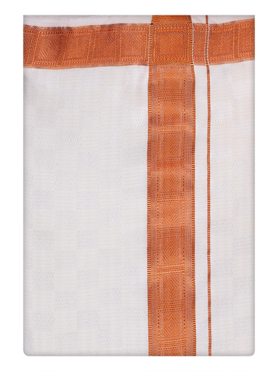 Mens Cotton Brick Shirt and Airtex Matching Border Dhoti Combo Nector