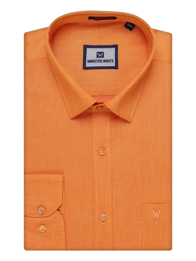 Mens Cotton Orange Shirt and Airtex Matching Border Dhoti Combo Nector