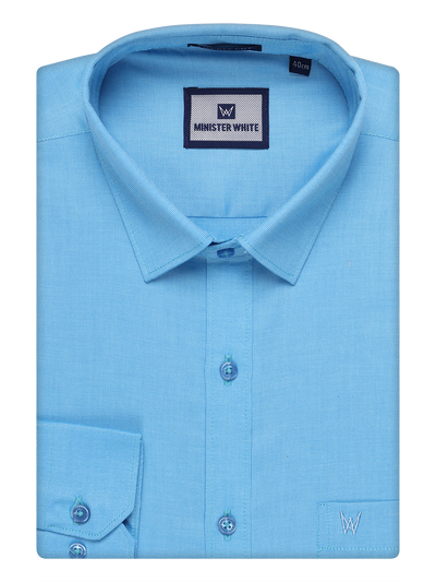 Mens Cotton Sky Blue Shirt and Airtex Matching Border Dhoti Combo Nector