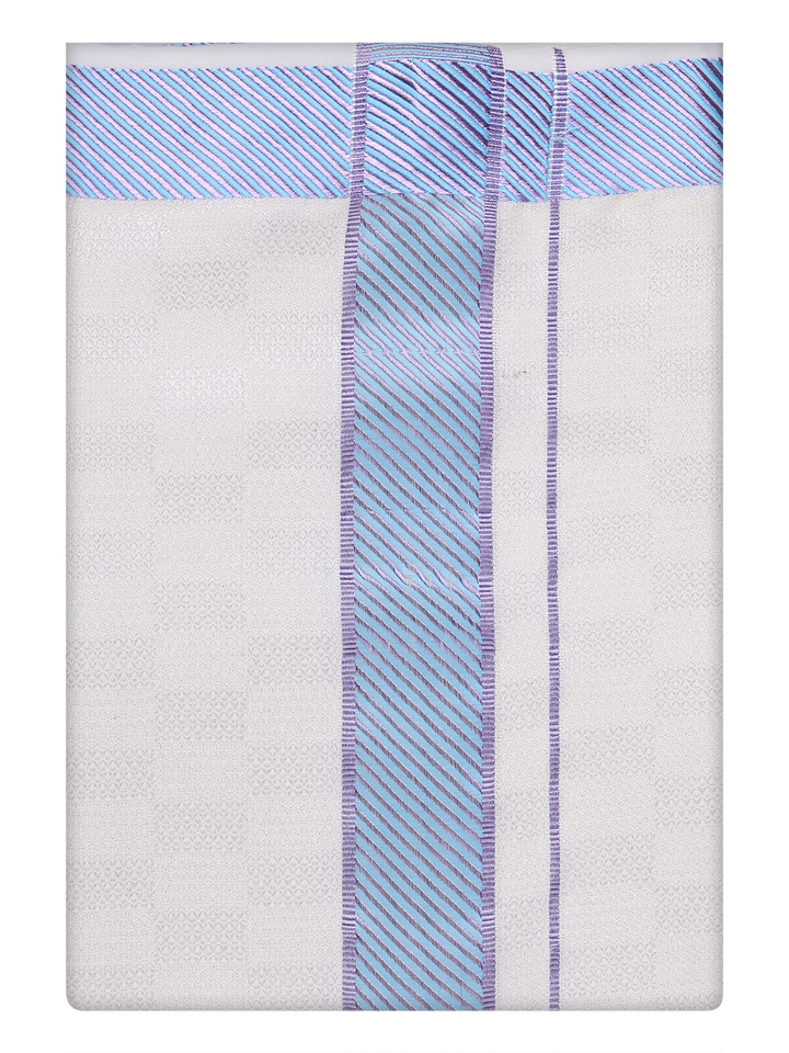 Men's Cotton Airtex Matching Border Dhoti Nector
