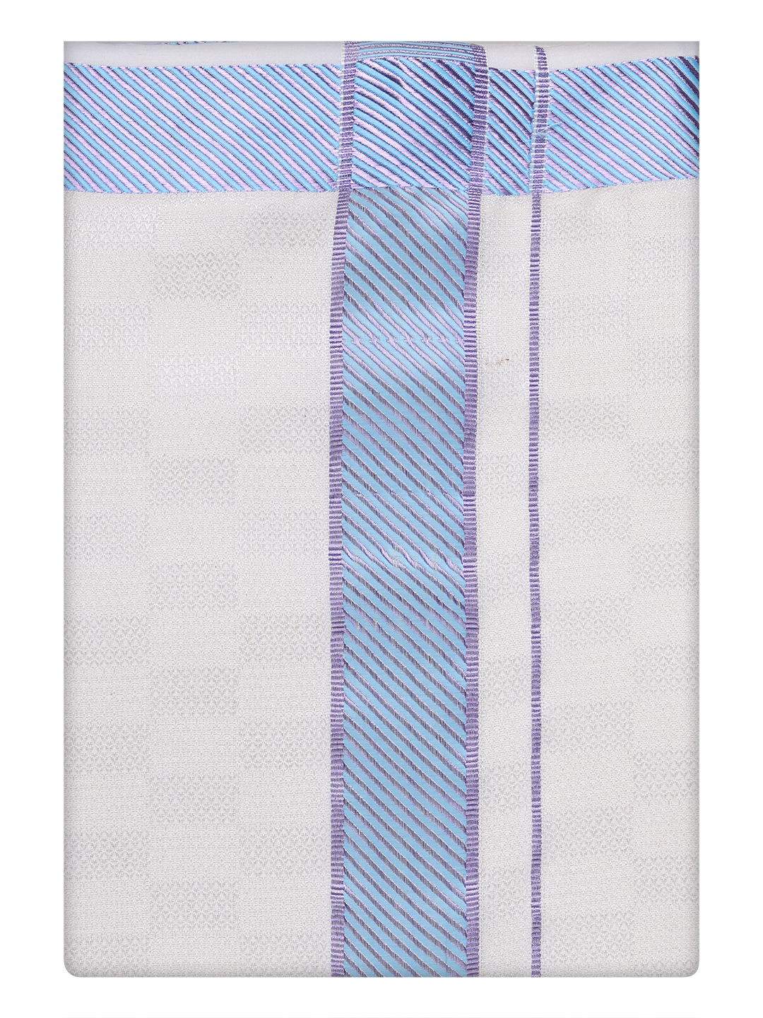 Mens Cotton Sky Blue Shirt and Airtex Matching Border Dhoti Combo Nector