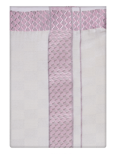 Mens Cotton Light Rose Shirt and Airtex Matching Border Dhoti Combo Nector