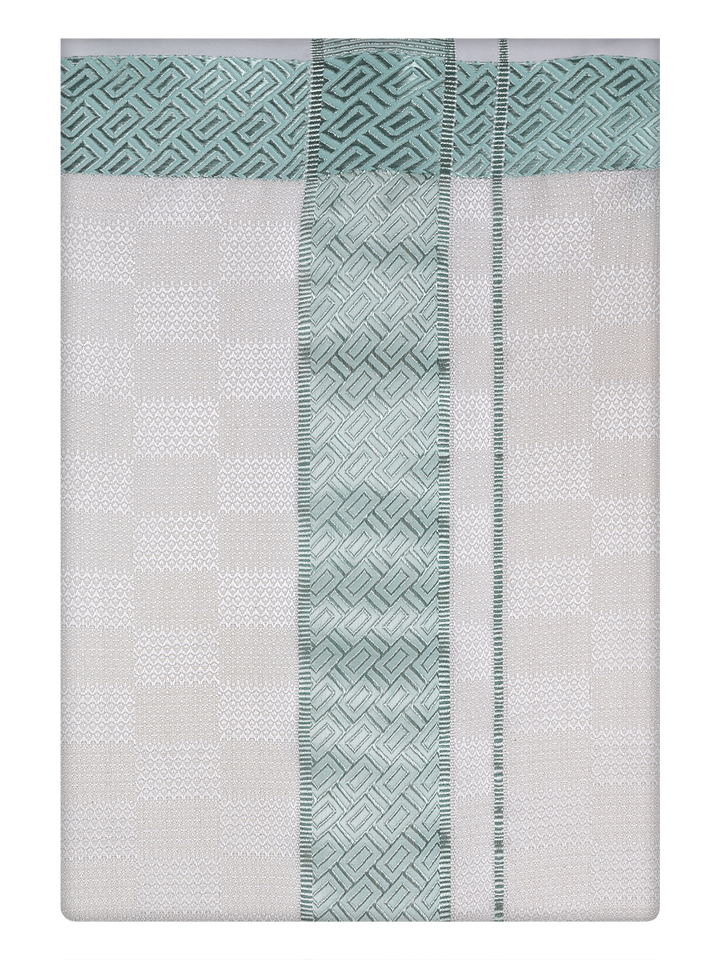 Men's Cotton Airtex Matching Border Dhoti Combo Nector
