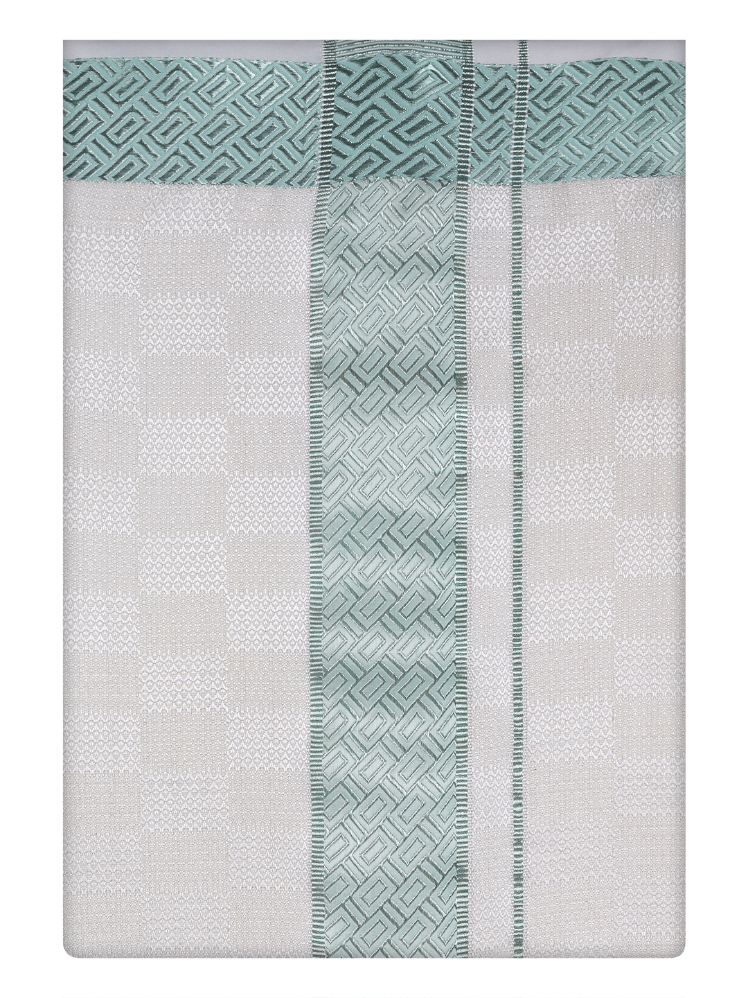 Mens Cotton Sea Green Shirt and Airtex Matching Border Dhoti Combo Nector