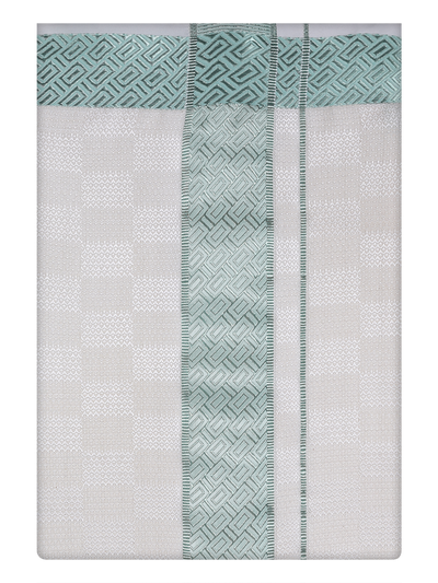 Mens Cotton Sea Green Shirt and Airtex Matching Border Dhoti Combo Nector