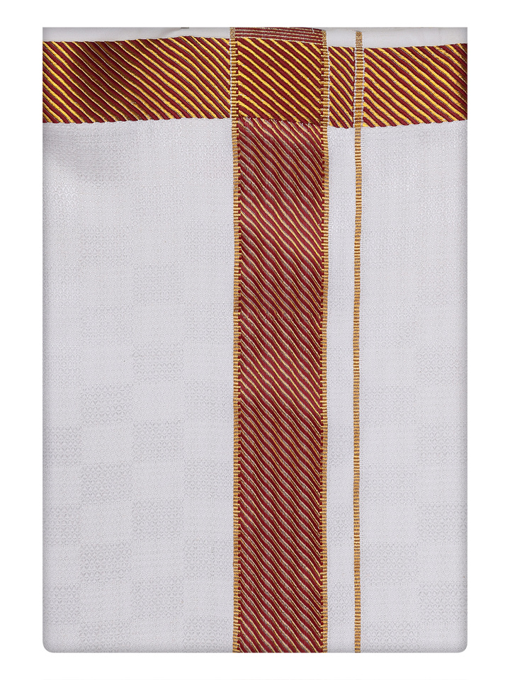 Men's Cotton Airtex Matching Border Dhoti Nector