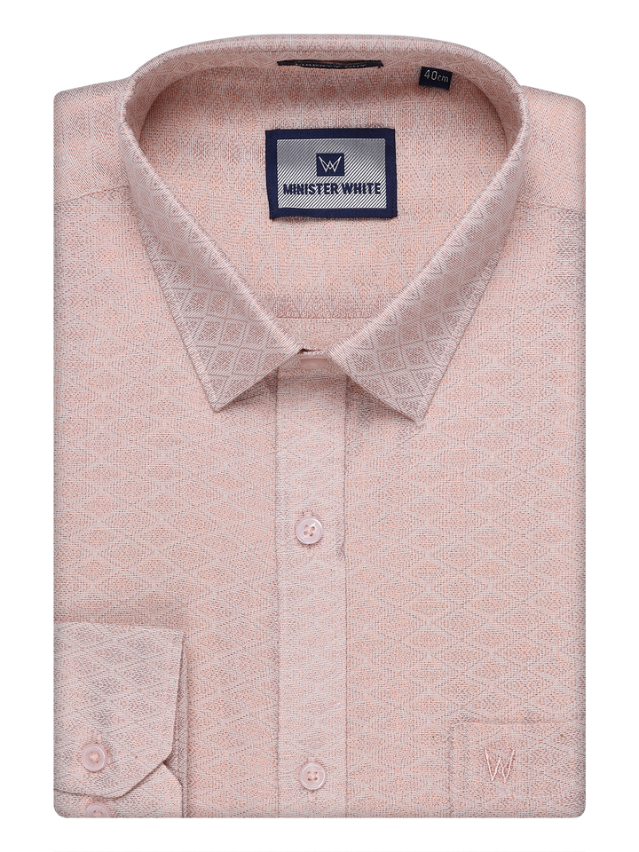 Mens Copper Tissue Jacquard Shirt by Minister White