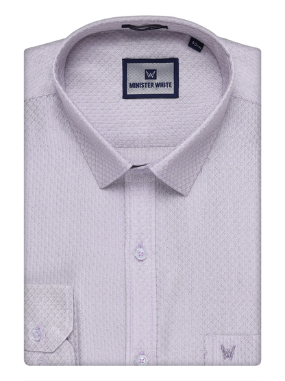 Mens Lavender Tissue Jacquard Shirt by Minister White 