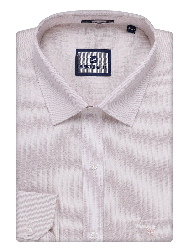 Mens Light Rose Color Tissue Shirt by Minister White