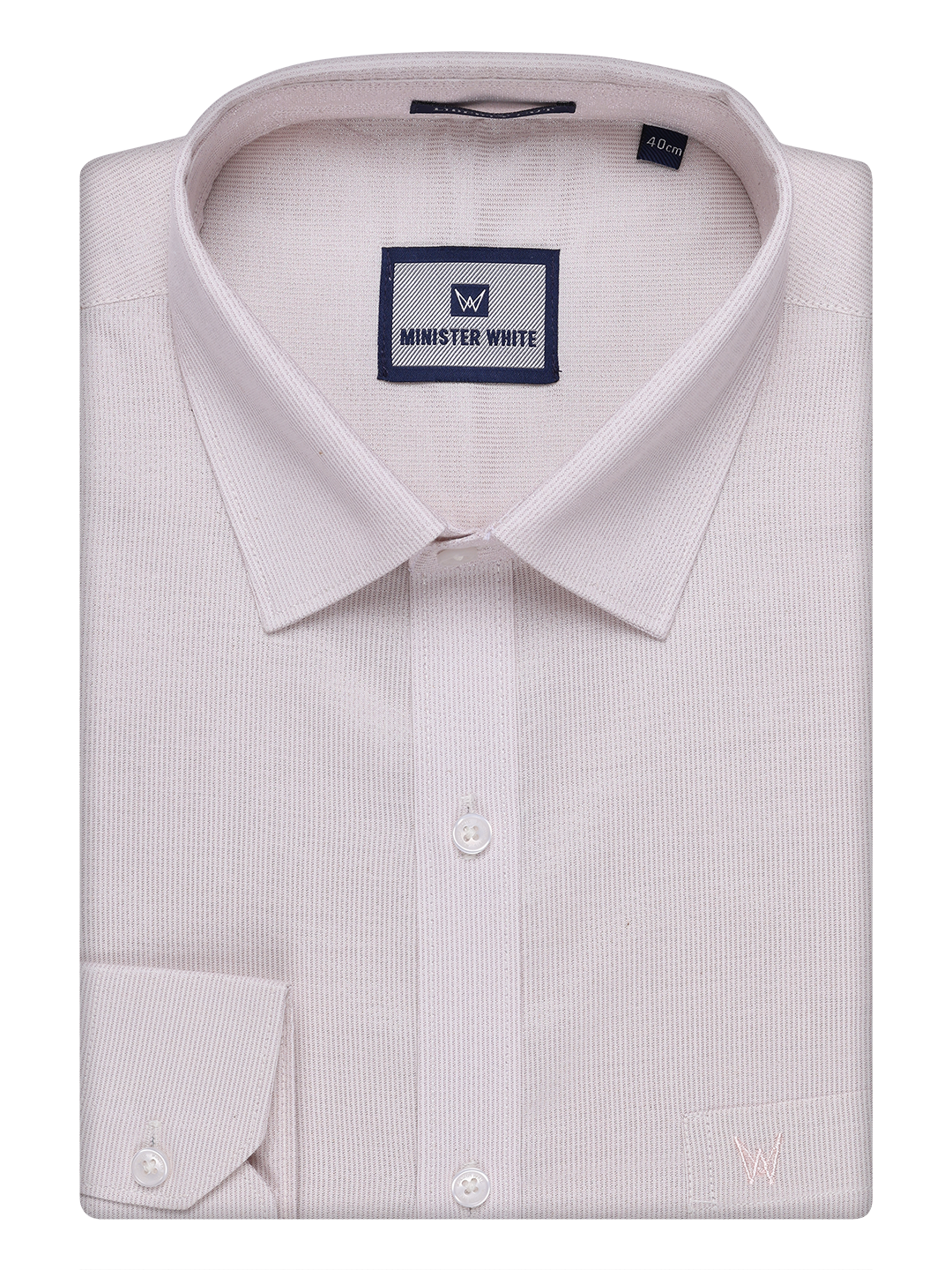 Mens Light Rose Color Tissue Shirt by Minister White