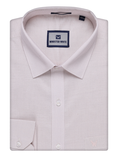 Mens Light Rose Color Tissue Shirt by Minister White